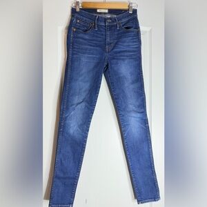 Madewell Classic Indigo High-Rise Skinny Jeans, Size 27T